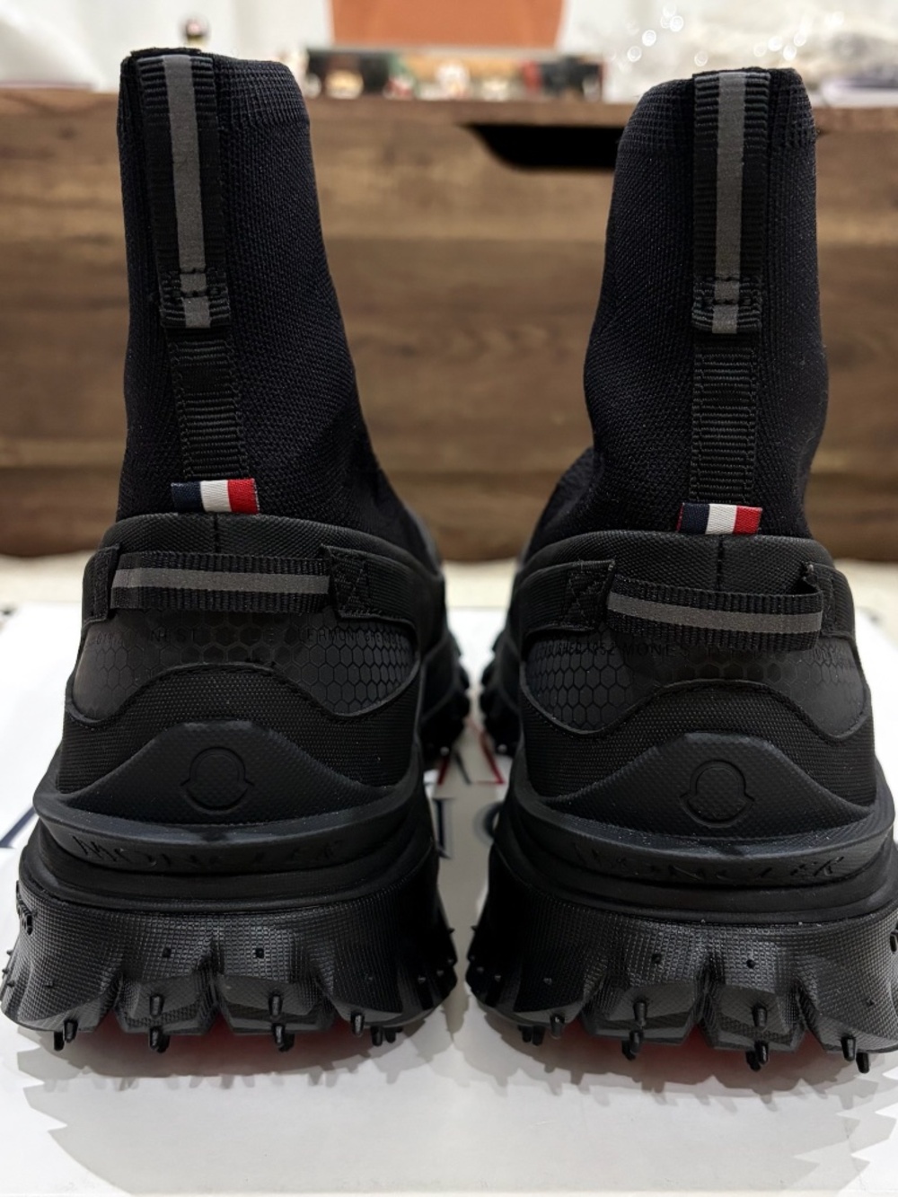 Moncler Trailgrip Knit Sock High Top Sneaker - Black 43eu - Picture 6 of 14